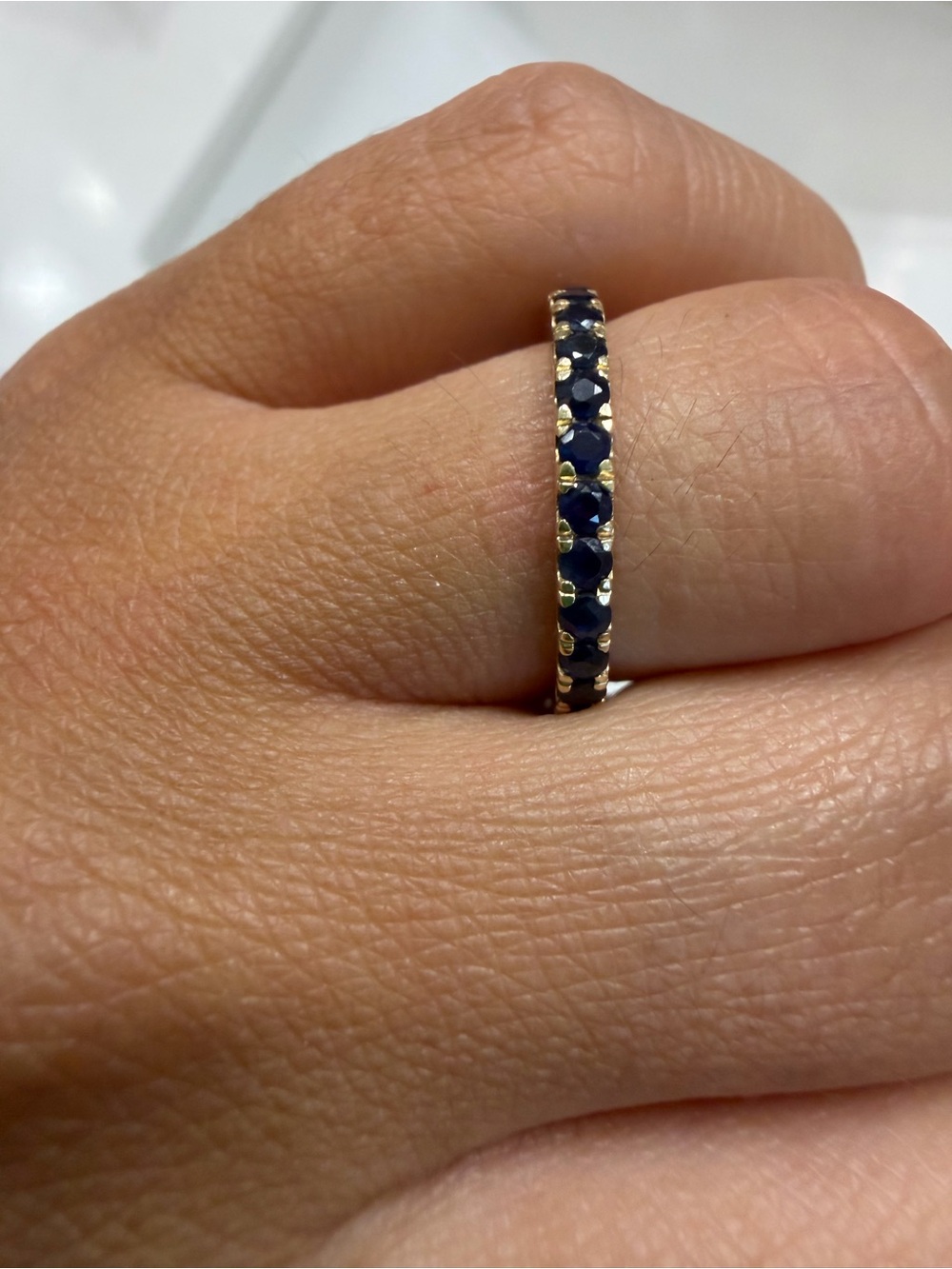 14k gold sapphire eternity ring